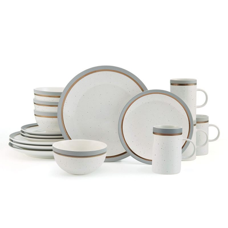Pfaltzgraff Ezra Speckled 16 Piece Dinnerware Set, Service for 4,  Color Banded, 1 of 10