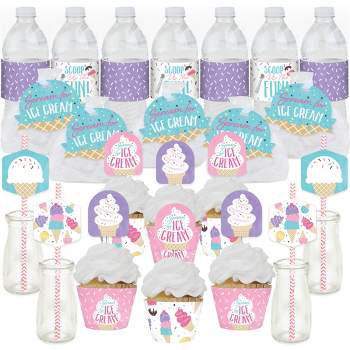 Big Dot of Happiness Scoop Up The Fun - Ice Cream - Sprinkles Party Favors and Cupcake Kit - Fabulous Favor Party Pack - 100 Pieces