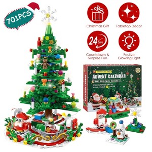 SEVOBAL Building Sets 701 Pcs Christmas Tree Countdown Calendar Blocks with Educational Kids Toy, Multicolor, 12.2"*9.84"*2.76" - 1 of 4