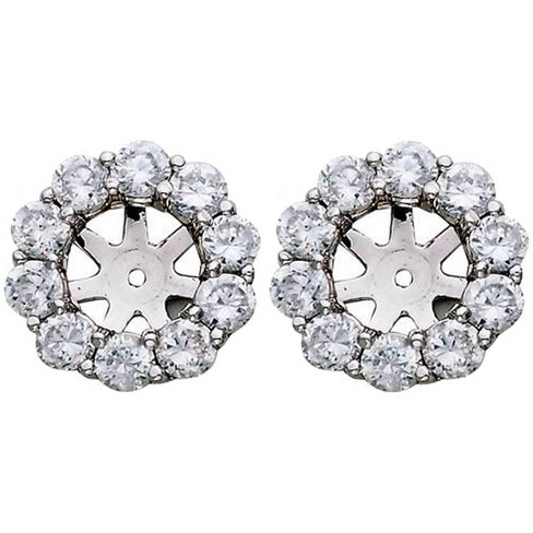 Round Cut Halo Jacket Stud Earring