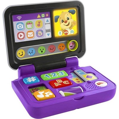 Fisher-Price Laugh & Learn Baby Toy Click & Learn Laptop Pretend Computer with Music and Lights for Ages 6+ Months