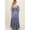 PinkBlush Blue Lace Insert Maternity Maxi Dress - 3 of 4