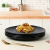 LunaLulinlk Linen Artisan Dinner Plate Set, 4 Pieces Dinnerware Dishes Set, Irregular 11 Inches Ceramic Plates Suitable Black, Large - 2 of 4