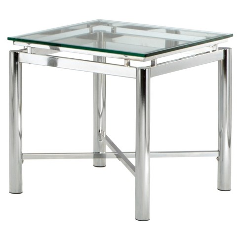 Chrome glass store end table