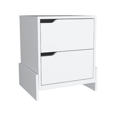 NicBex 17 inch Wide Nightstand with 2 Drawers,Side Table with Sturdy Base with Free Handle Design,Bedside Table for Bedroom,Living Room