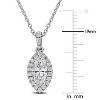 EVERLY JEWELRY | Sterling Silver 1 CT TGW Marquise and Round-Cut Lab-Grown Diamond Halo Pendant with Chain, 17-inch - 3 of 4