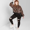 Women's Super-High Rise Distressed Skinny Jeans - Wild Fable™ Black - image 4 of 4