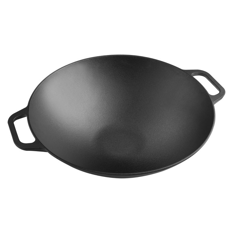 Victoria Cast Iron Wok with Stability Base 14" Black, 1 of 8