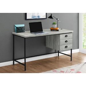 PAGED 55" L Computer Desk, Simple Modern Home Office Desk with 3 Storage Drawers and Metal Base for Office, Study - 1 of 4