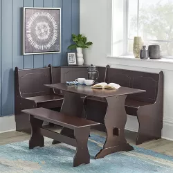3pc Nook Dining Set Wood/Espresso - Buylateral