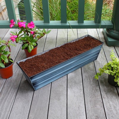 Blue Galvanized Steel Planter Box Garden Kit with Coir Brick
