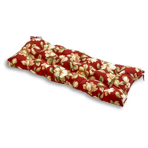 Roma Fl Outdoor Bench Cushion, 42 Inch Red Outdoor Bench Cushion