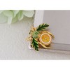 Anna-Kaci Elegant Crystal Rhinestone Fruit and Bee Brooch - Fashionable Gold Plated Fruit Insect Lapel Pins for Dresses and Accessories - 2 of 4