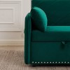 Mocamel Velvet 3-in-1 Convertible Sleeper Sofa Bed with USB Port, Pull-Out Bed, Lumbar Pillows & Side Pocket - 4 of 4