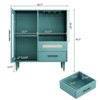 GustoWave Modern Green Wine Bar Cabinet, Liquor & Coffee Bar Sideboard with Wine Rack, Drawers & Glass Door for Kitchen, Dining, Living Room - 3 of 4