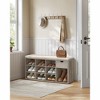 Storage Bench with Cushion, Drawer, and Open Compartments， Organize Shoes and Essentials with Ease - 2 of 4