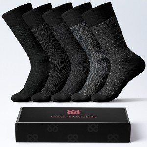 American Soft Linen Mens Dress Socks, Luxury Bamboo Socks for Men,  5/10 Pack, Gift Box - 1 of 4