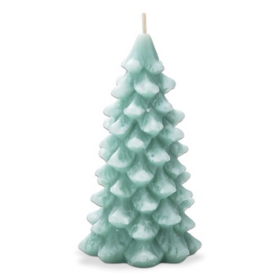 tag Frosted Pine Tree Candle Aqua