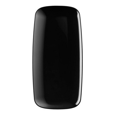 Smarty Had A Party 10.6" x 5" Black Flat Edge Rectangular Plastic Plates - 120 pcs