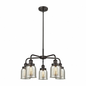 Bell - 5 Light Stem Hung Chandelier In Art Deco Style-14.75 Inches Tall and 23 Inches Wide - 1 of 1