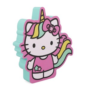 Silver Buffalo Sanrio Hello Kitty Unicorn Die-Cut Wooden Wall Art Sign | 8 x 8 Inches - 1 of 4