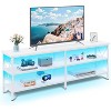 GALAXHERO TV Stand for 65-70 inch TV with LED Lights, Gaming Entertainment Center with Storage, Industrial TV Console for Living Room, White - 4 of 4