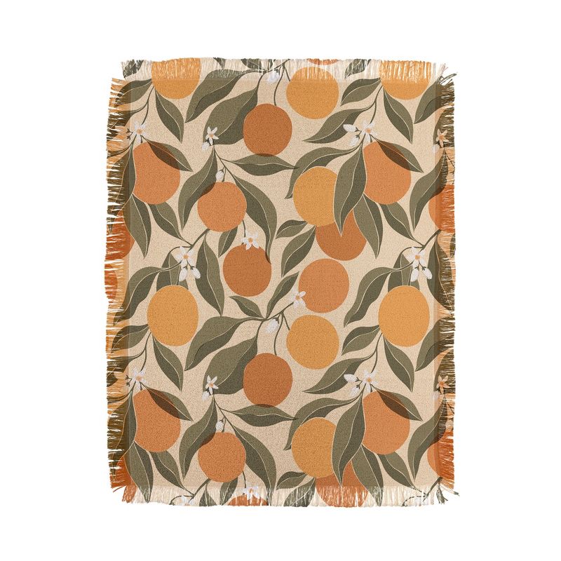 Cuss Yeah Designs Abstract Oranges Woven Throw Blanket - Deny Designs, 1 of 8