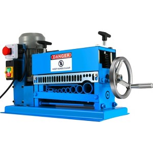 VEVOR 1.5-38MM Electric Cable Stripping Machine 370W, Efficiently Strips Various Metal Wires, Includes 10 Blades, Speeds Up to 15M/Min,Blue - 1 of 4