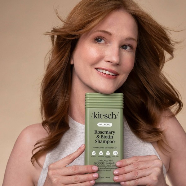 Champú Volumizador de Romero y Biotina Kitsch - 355ml: Sin Parabenos, Sin Siliconas, Vegano, Para Cabello Lacio Fino 2