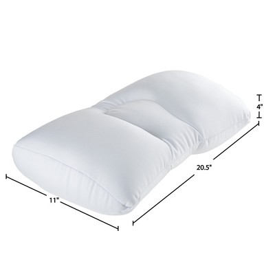 White Microbead Ergonomic Travel and Sleep Pillow