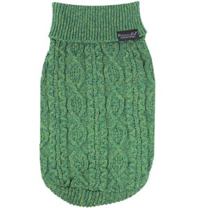 Parisian Pet 'Cable Knit Sweater' - Warm & Stylish Pet Sweater in Green for Dogs & Cats  M - 1 of 2