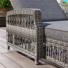SKRAN Outdoor Long Reclining Chaise, All Weather Rattan Wicker Lounge with Armrests and Soft Removable Cushions for Poolside & Garden, Grey - 4 of 4