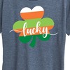 Women's - Instant Message - Lucky Striped Shamrock Short Sleeve Graphic T-Shirt - 2 of 4