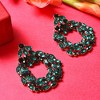 SOHI Women's Green  Embellished Circular Drop Earrings - 2 of 3