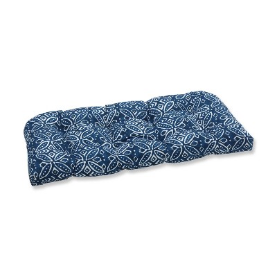 Merida Indigo Wicker Outdoor Loveseat Cushion Blue - Pillow Perfect