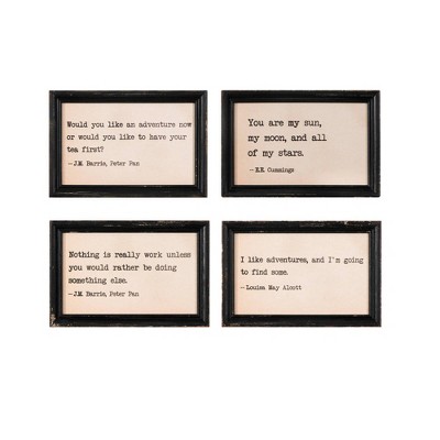 9" x 6" (Set of 4 Sayings) Adventure Sayings in Distressed Frames Decorative Wall Art - 3R Studios