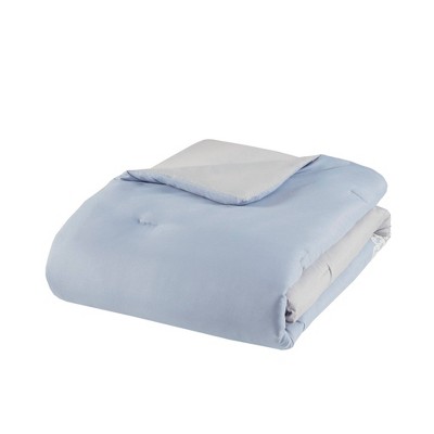 King Gray and Blue Reversible Microfiber Comforter Set