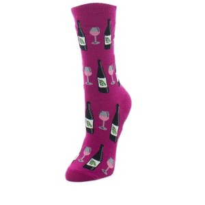 Memoi Wine Glass Bamboo Blend Crew Socks - 1 of 2