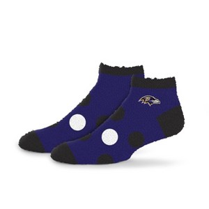NFL Baltimore Ravens Big Dot Sleep Socks: Polka Dots, Ankle, Cozy Lined, Knit - 1 of 3