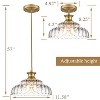 Claxy Gold Pendant Light Fixtures Flower Shade for Kitchen Island - 3 of 4