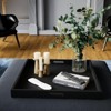 Attop Modern Extra Large 20" Black Decorative Tray with Cutout Handles for Coffee Table Home Decor - 2 of 4