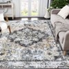 Boho Floral Vintage Faux Wool Washable Area Rug Ultra Thin Stain Resistant Pet Friendly Non Slip Accent Carpet for Living Room Bedroom Kitchen - 2 of 4