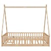Kumasinova Tent-shaped Twin/Full Bed Frame with Slats,Floor Bed Frame Twin/Full Size with Safety Rails,Wooden Bed Frames for Kids&Teens - 2 of 4