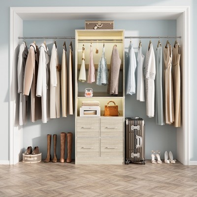 Aheaplus 25" To 103" Closet System Starter Kit with Four Drawers