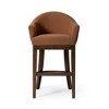 HomeRoots 40" Brown Fabric and Solid Wood Bar Height Swivel Bar Chair - 4 of 4