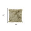 HomeRoots 20" X 20" Taupe Polyester Zippered Pillow - 3 of 4