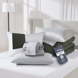 Nestl 9 Piece Reversible Comforter Set, Bed in a Bag, All in one Bed Set with Down Alternative Pillows - 1 of 4