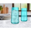 Artland Soho Optic 16 Piece Glassware Set, Durable Glasses for Every Occasion, Champagne, DOF, Goblet, Highball Glasses, Service for 4 - Turquoise - 2 of 4