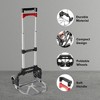 Magna Cart Personal 150 Pound Capacity Aluminum Folding Hand Truck Cart with Telescopic Handle and Foldable Wheels for Industrial, Black/Red (6 Pack) - 4 of 4