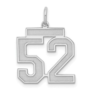 Black Bow Jewelry Sterling Silver, Jersey Collection, Medium Number 52 Pendant - 1 of 4